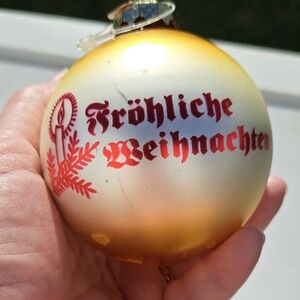 Fröhliche Weihnachten Gold Glass Christmas Ornament